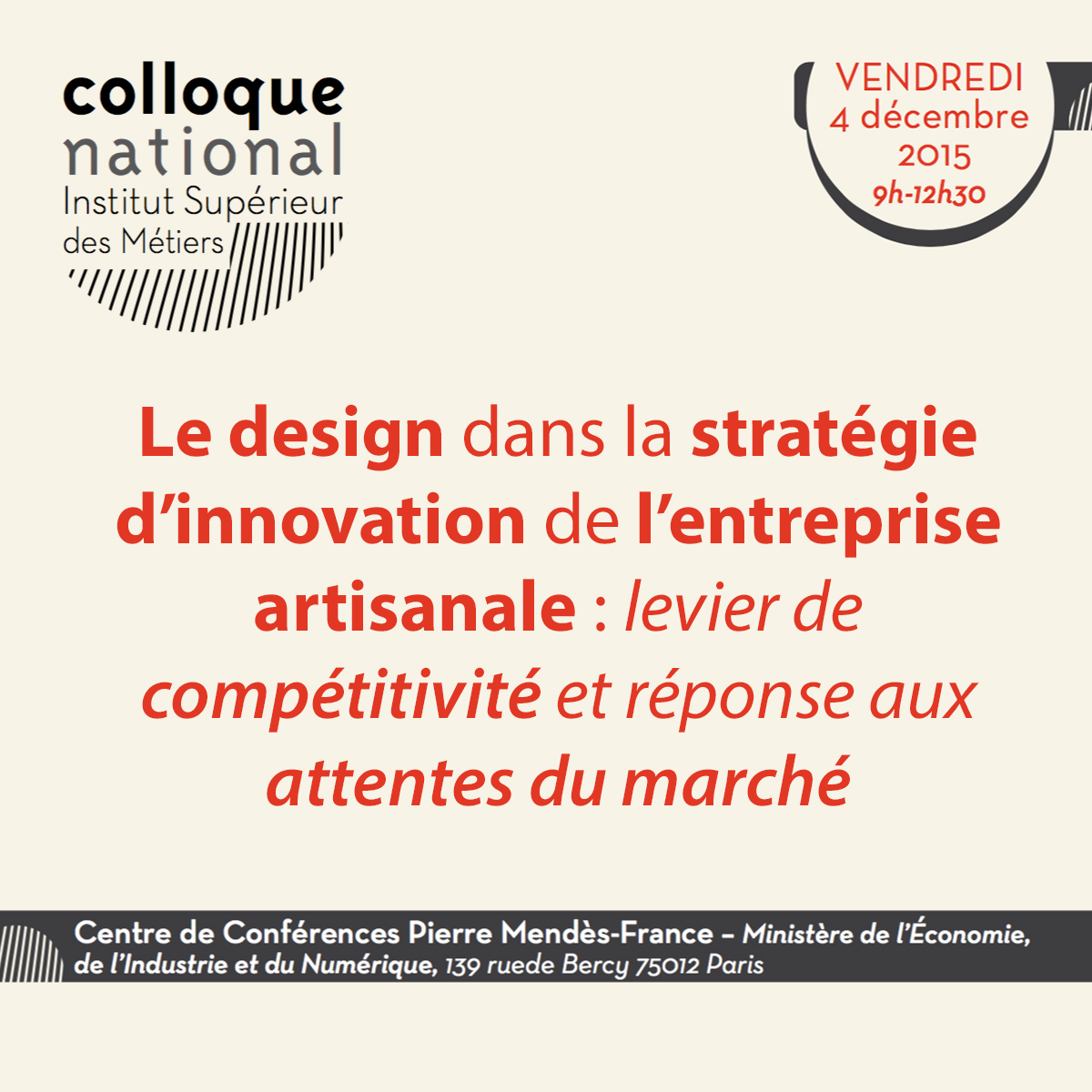 Colloque ISM design 2015