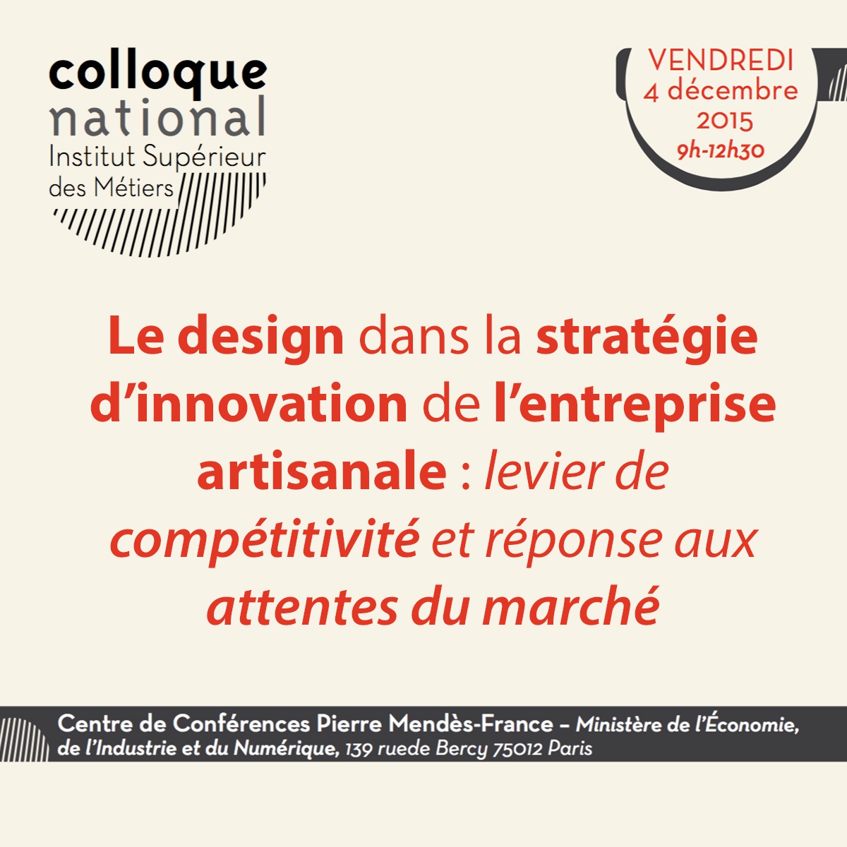 Colloque ISM design 2015